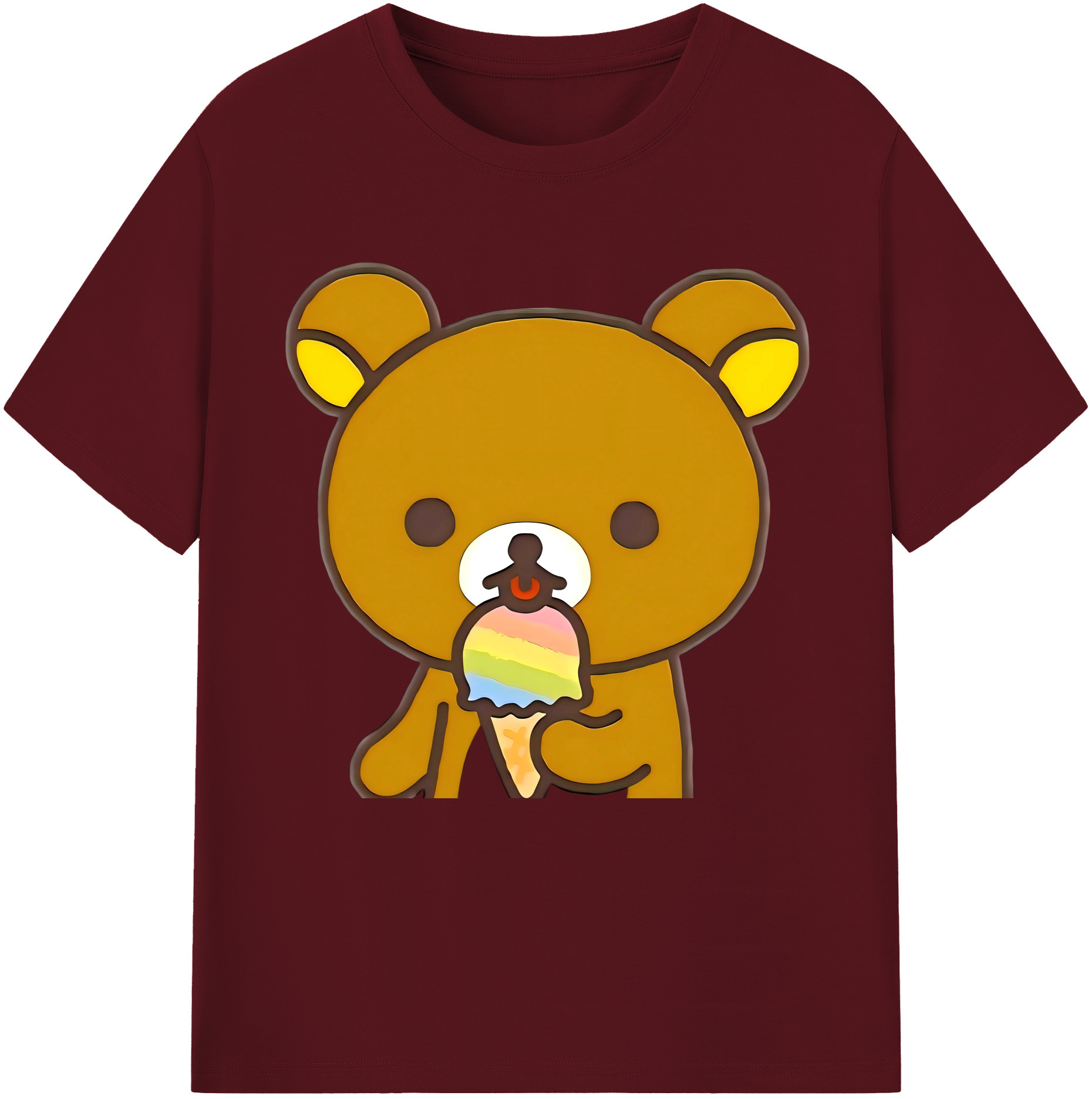 （画像用） リラックマ リラックマ キイロイトリ Rilakkuma Korilakkuma Kiiroitori 綿100％半袖Tシャツ（フロントプリント）